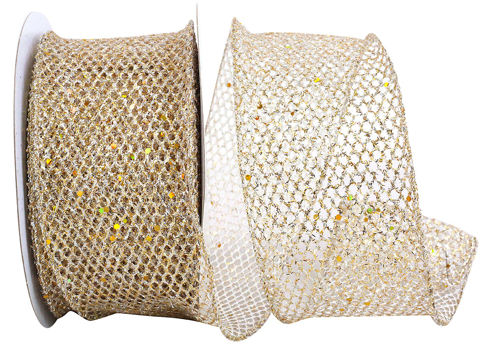 Grand Net Glitter Wired Edge, Gold/silver-2-1