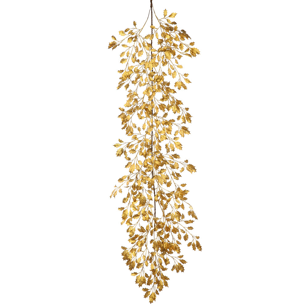 Holly Leaf Garland  -Gold