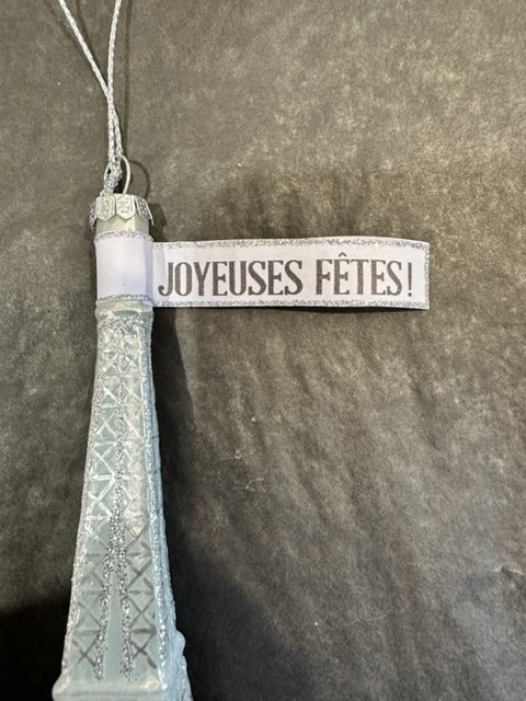 Eiffel Tower Ornament- Sliver