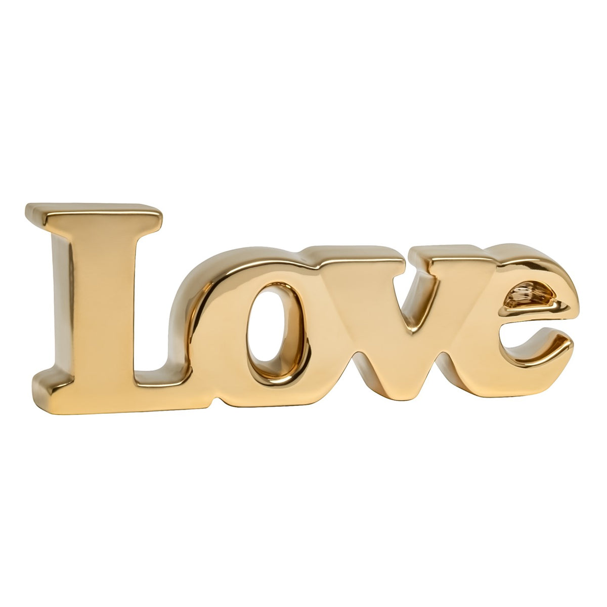 Love Ceramic Decor Sculpture - Gold