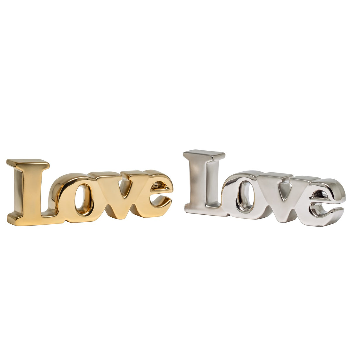 Love Ceramic Decor Sculpture - Gold