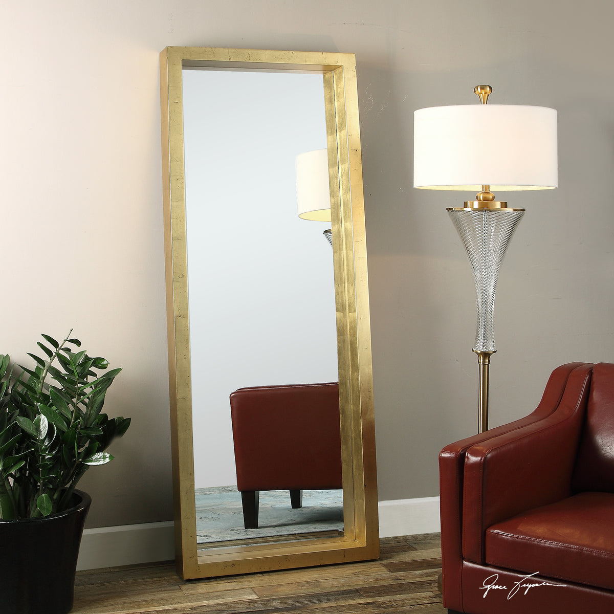 Edmonton Gold Leaner Mirror