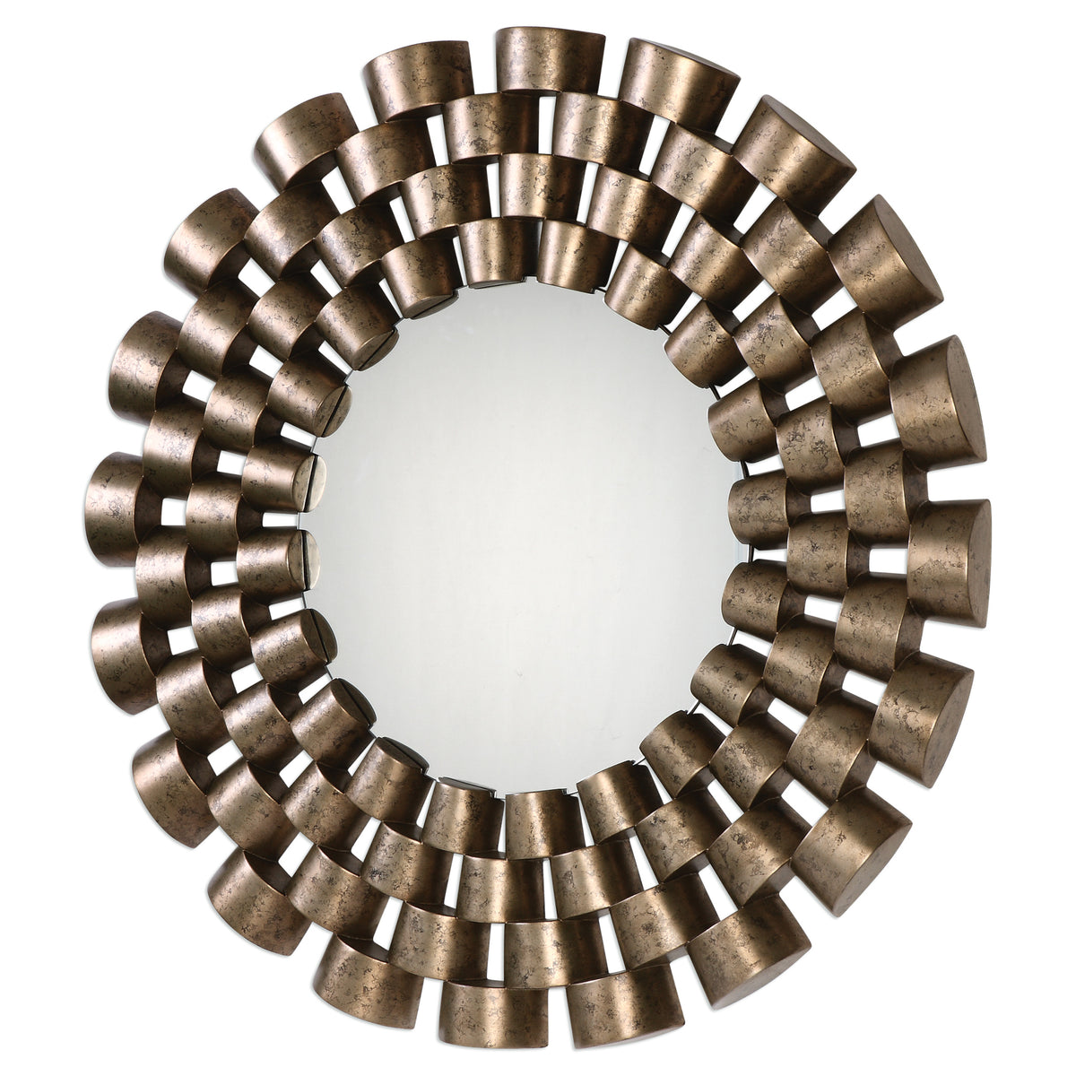 Taurion Silver Leaf Round Mirror