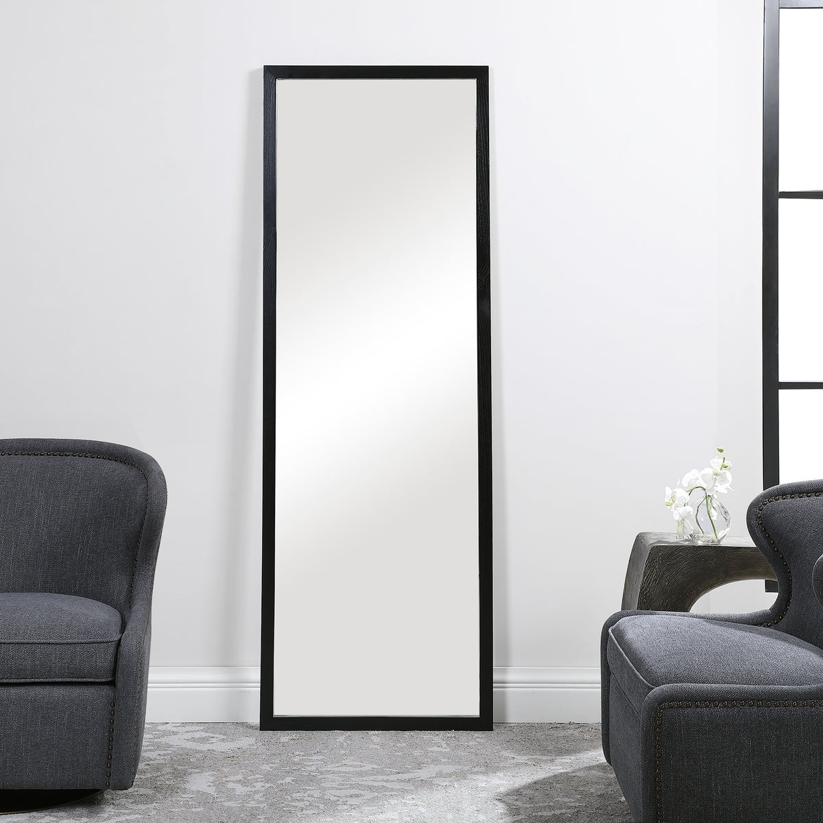 Avri Oversized Dark Wood Mirror