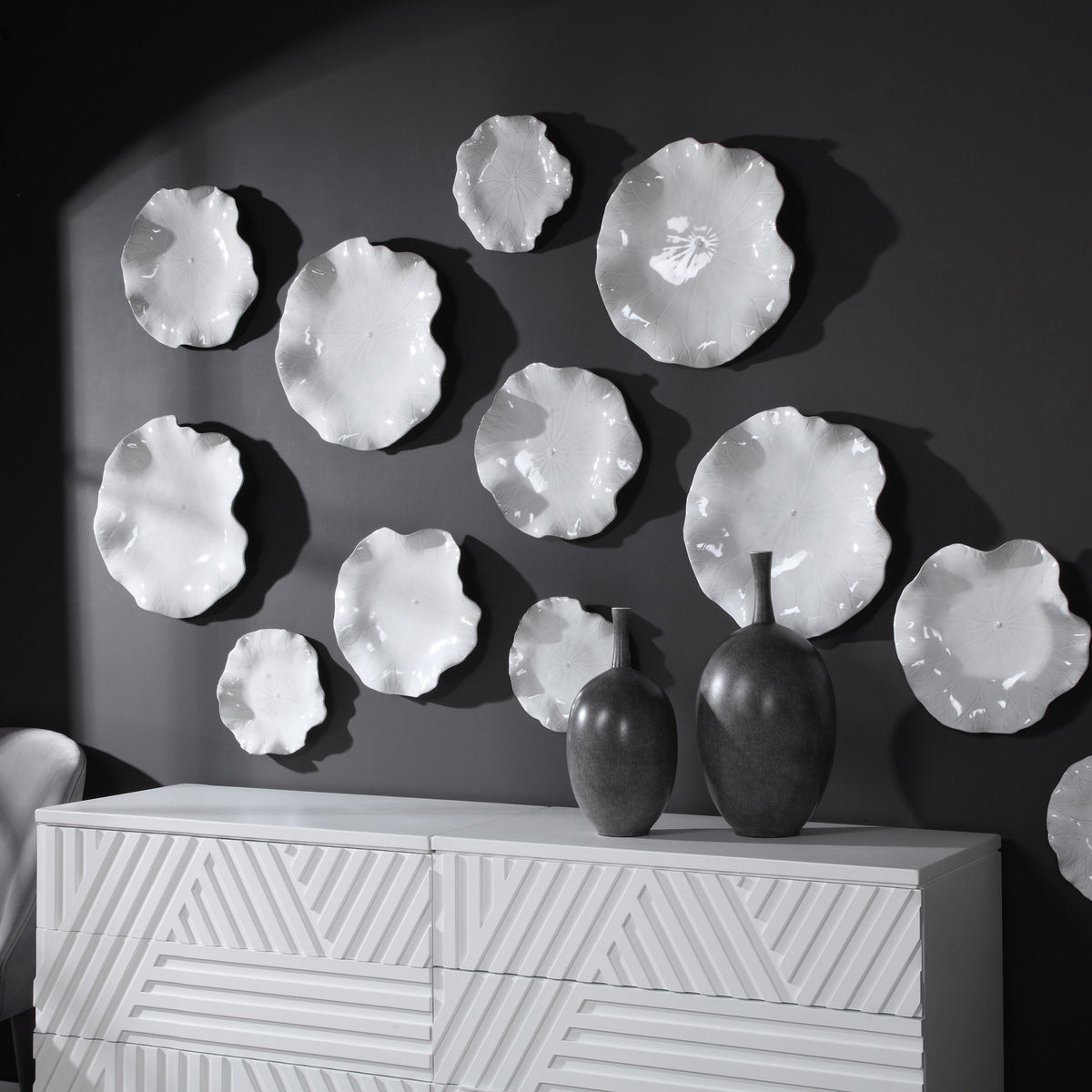 Abella Ceramic Wall Decor, S/3