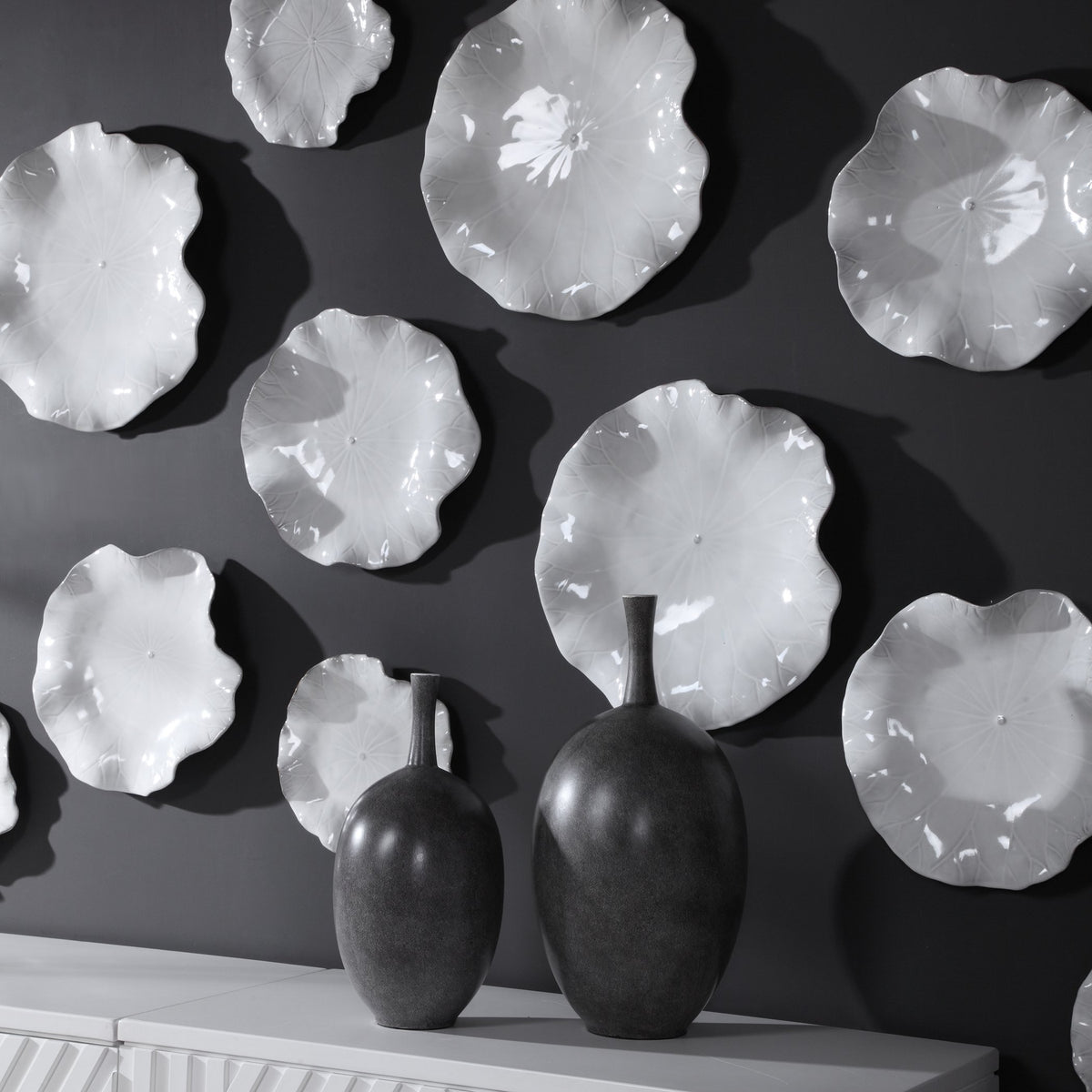 Abella Ceramic Wall Decor, S/3