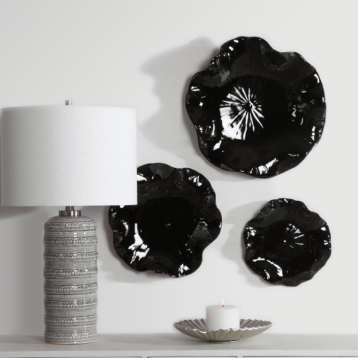 Abella Ceramic Wall Decor, S/3