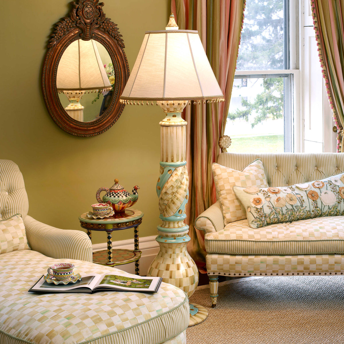 Parchment Check Floor Lamp SALE ITEM
