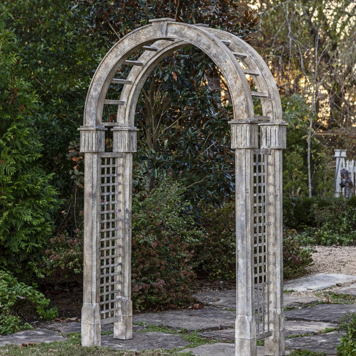 Aged Metal Garden Arbor