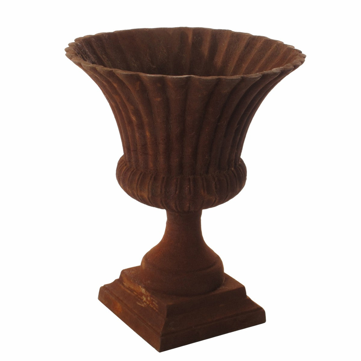 Ribbed Urn, Rust - Large