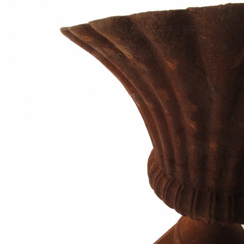 Ribbed Urn, Rust - Medium