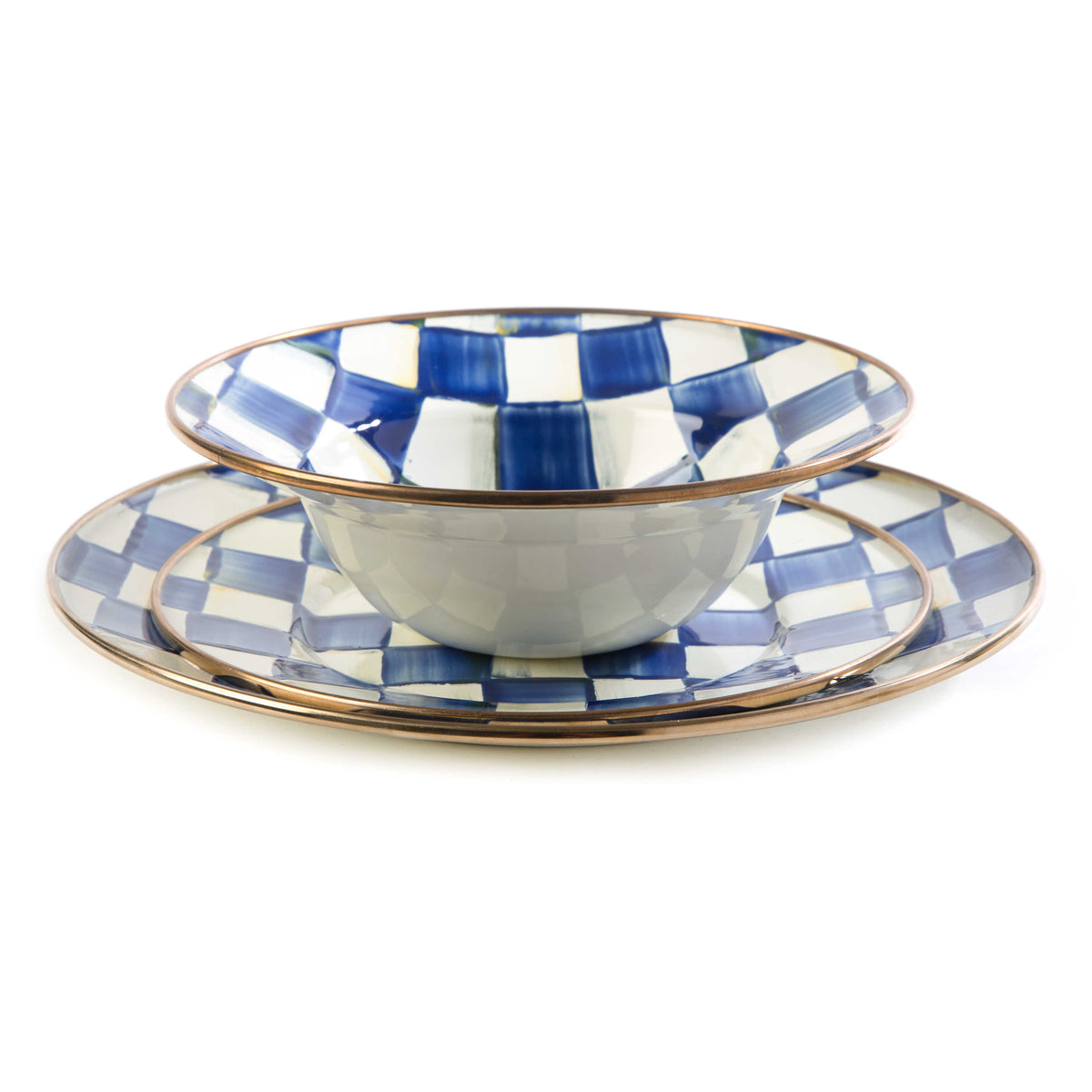 Royal Check Enamel Salad/Dessert Plate