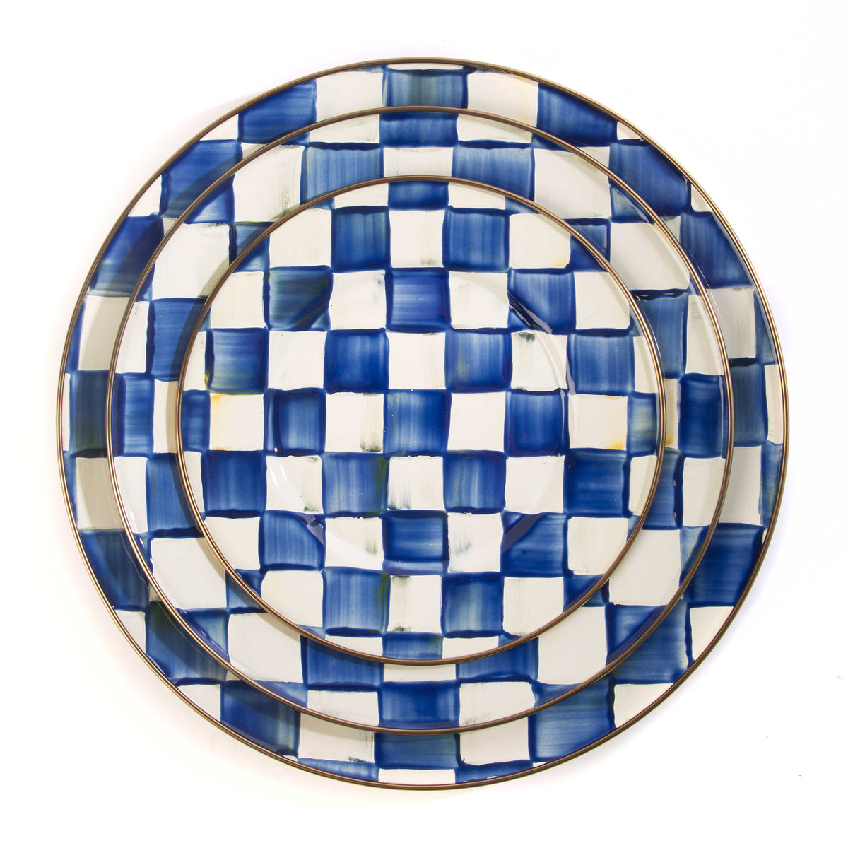 Royal Check Enamel Salad/Dessert Plate