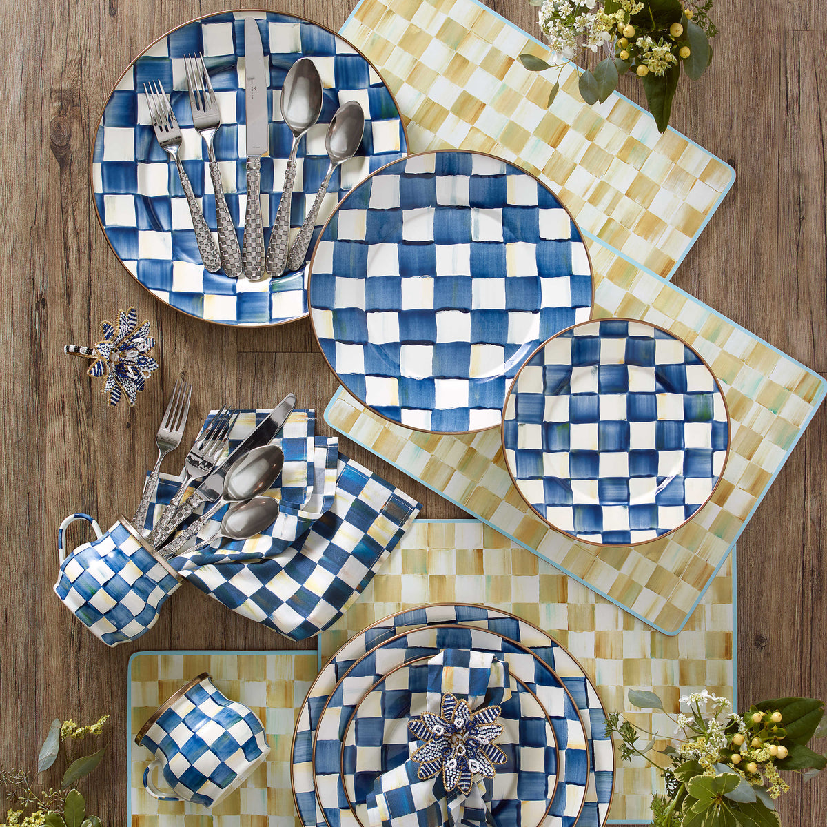 Royal Check Enamel Salad/Dessert Plate
