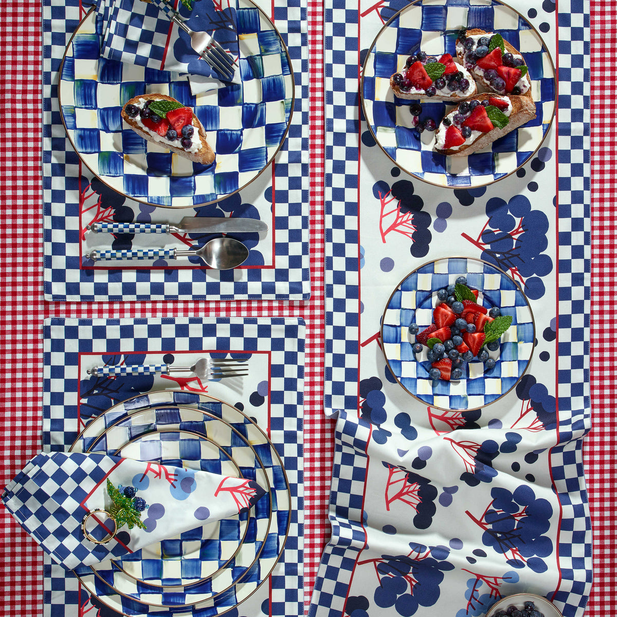 Royal Check Enamel Salad/Dessert Plate