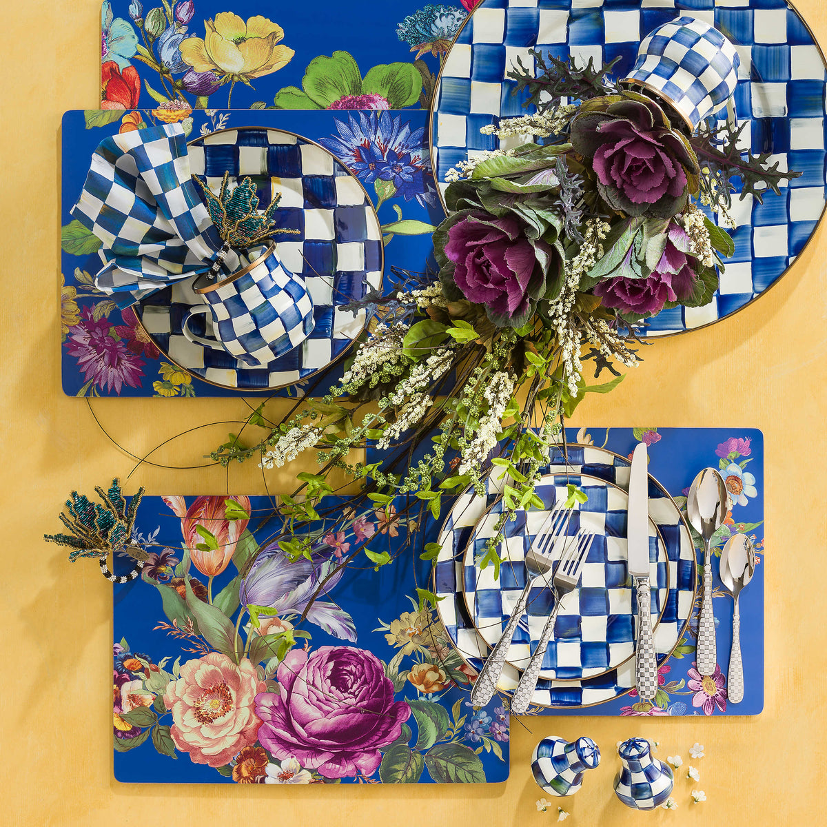 Royal Check Enamel Serving Platter