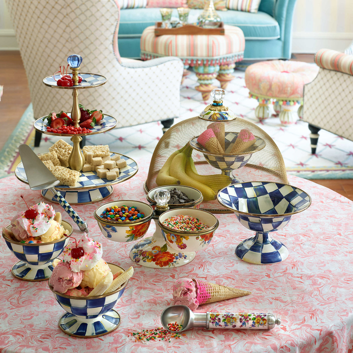 Royal Check Ice Cream Dish