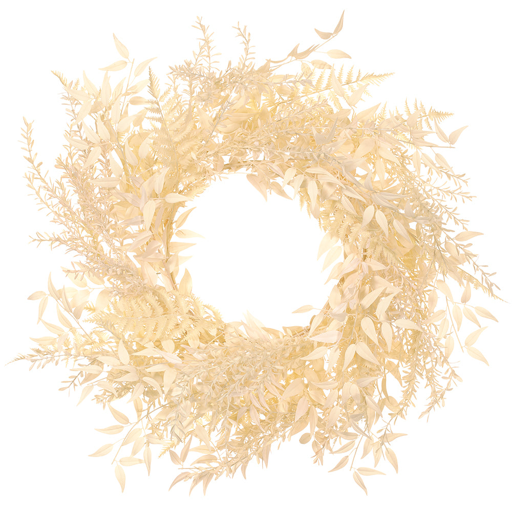 Bleached Ruscus Fern Wreath