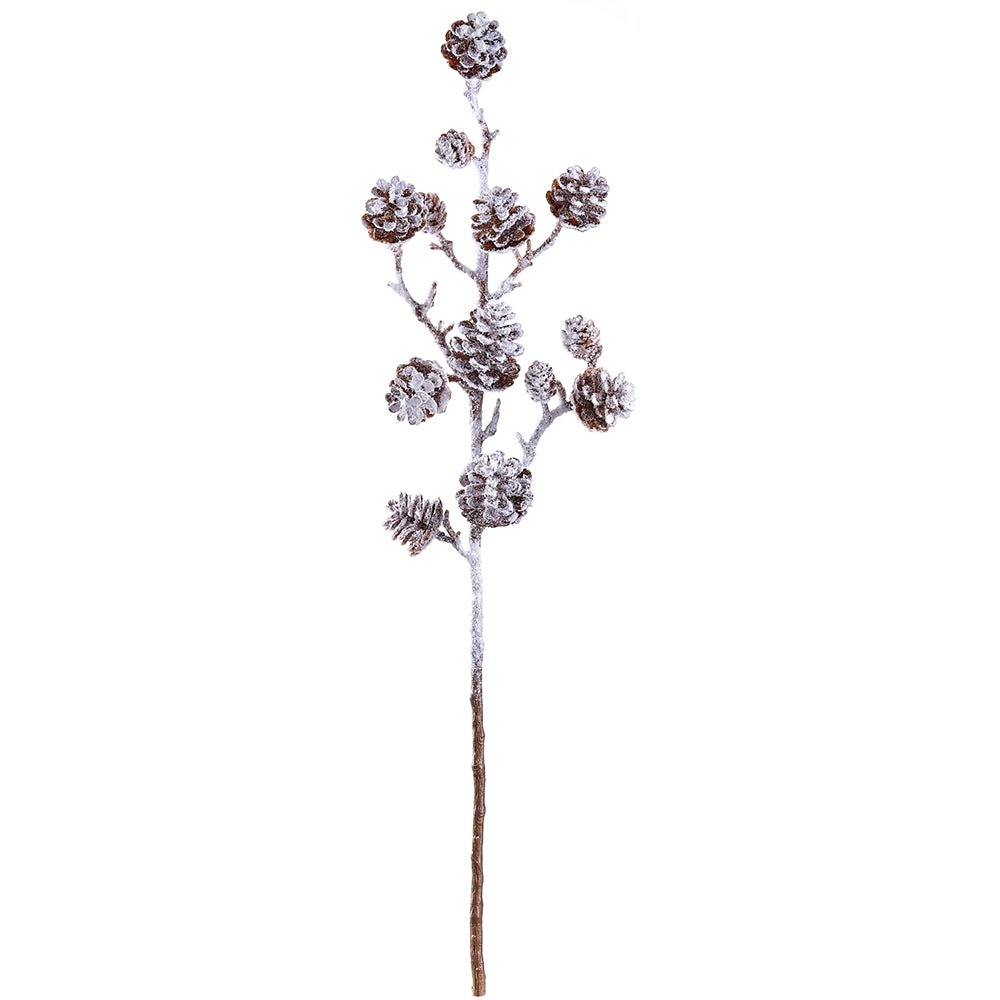 23" Snowy Pinecone Branch