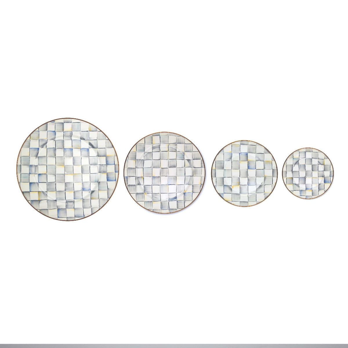 Sterling Check Enamel Salad/Dessert Plate