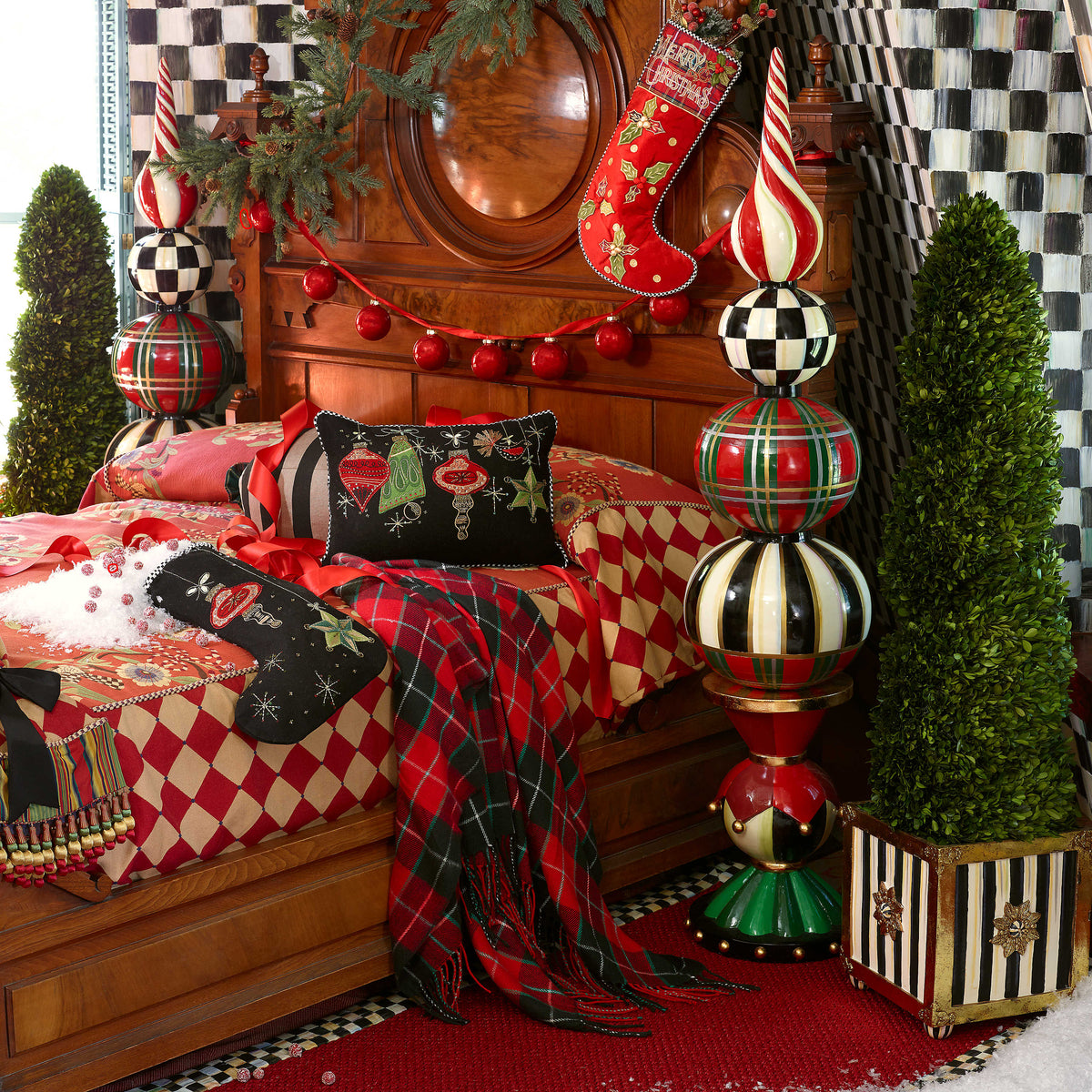 MacKenzie Childs Tartan Trophy Finial
