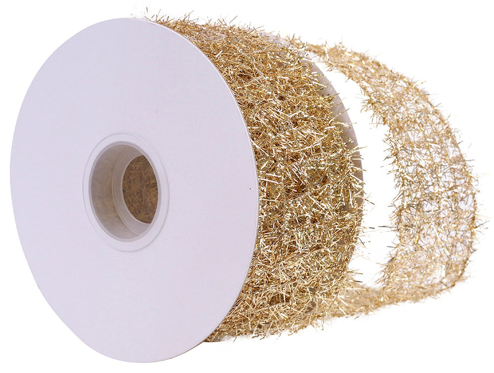 Tinsel-Net-Frizzette-Wired-Edge-Platinum - 10 yards by 2.5"