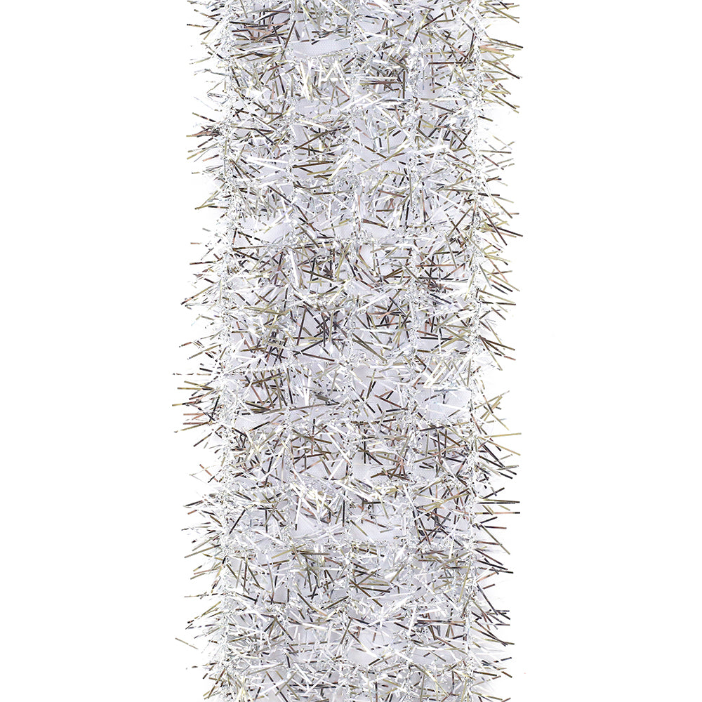 Tinsel Net Frizzette Wired Edge, Silver 10 Yards X2.5''