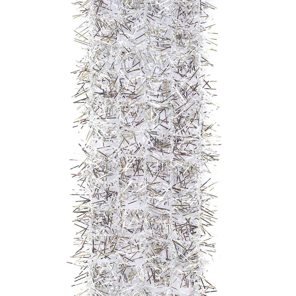 Tinsel Net Frizzette Wired Edge, Silver 10 Yards X2.5''