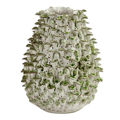 Coral Flower Vase - Green & White