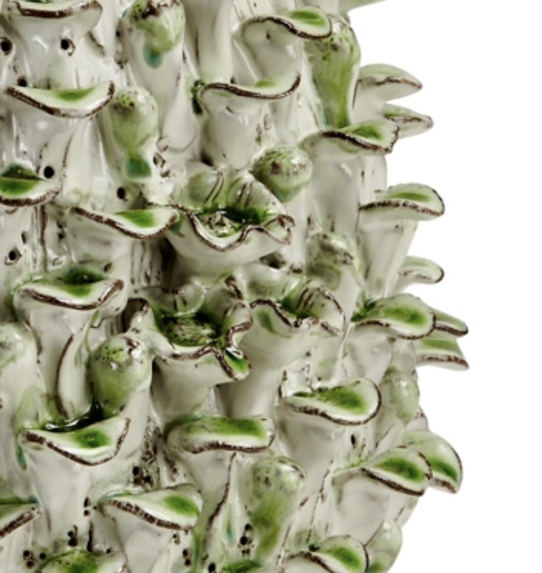 Coral Flower Vase - Green & White