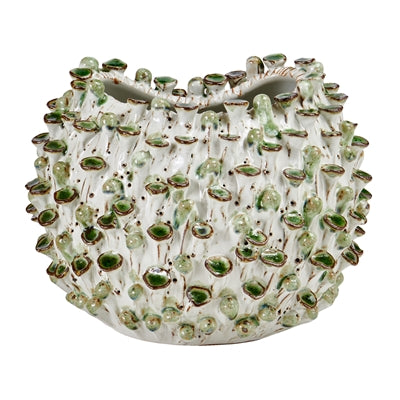 Coral Vase - Green & White