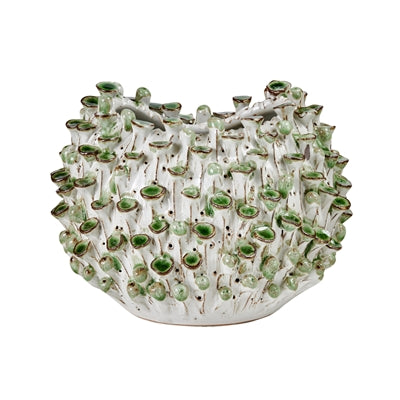 Coral Vase - Green & White