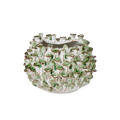 Coral Vase - Green & White