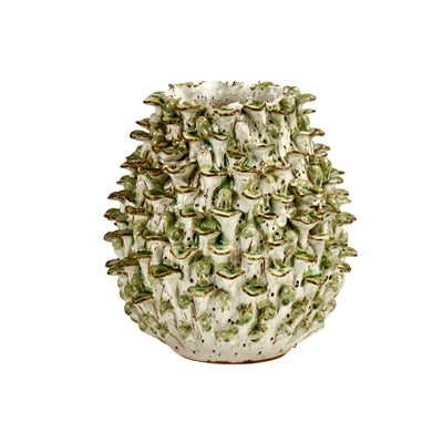 Coral Vase - Green & White