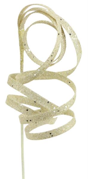23.5"L Curly Glitter Ribbon Pick