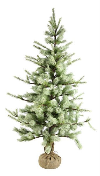 48"H Frosted Pine Tree W/Burlap Base