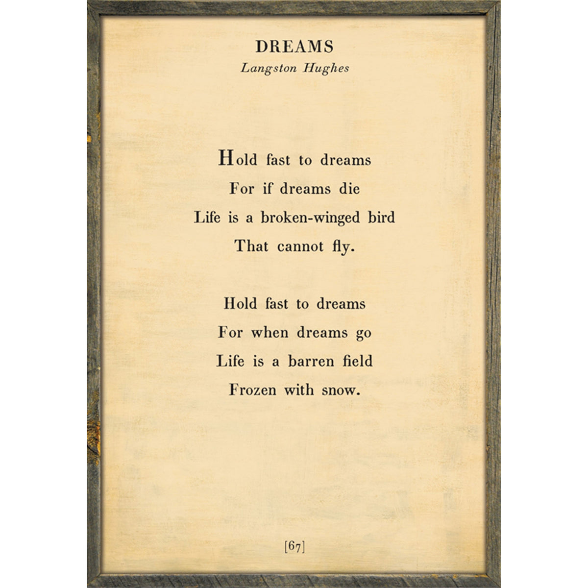 Art Print - Dreams - Cream - Grey Wood