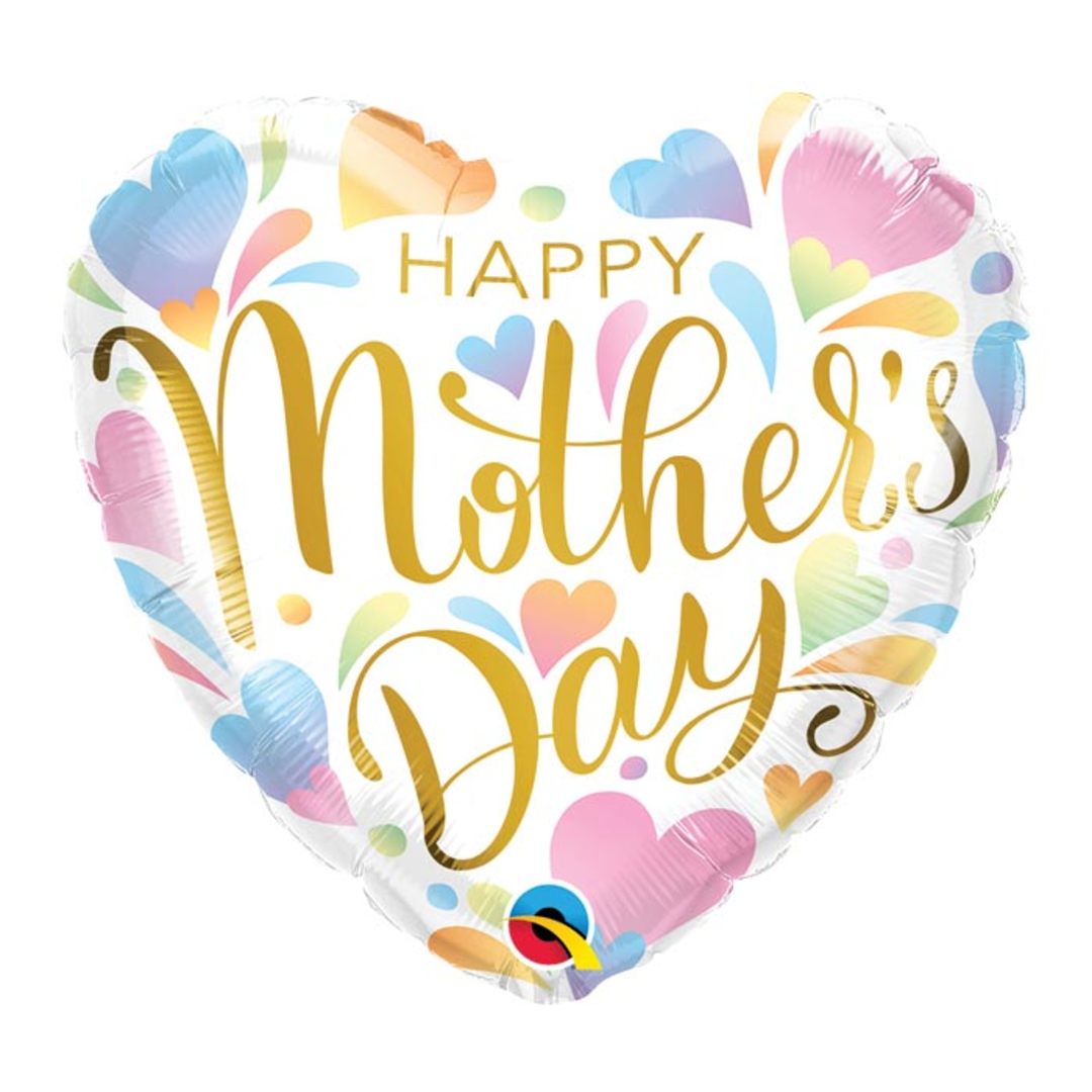 Mothers Day Pastel Hearts On Heart