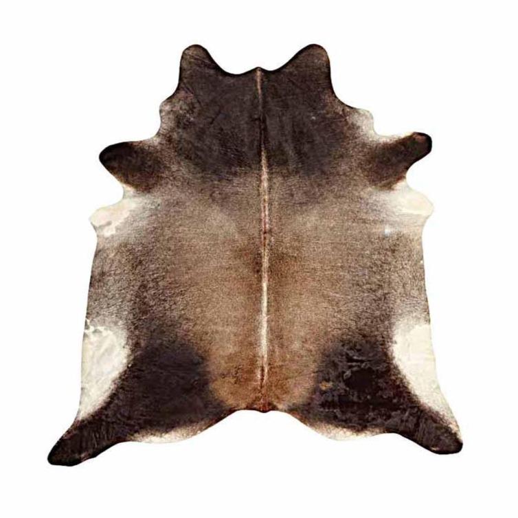 A Cowhide Rug in a Dark brown color