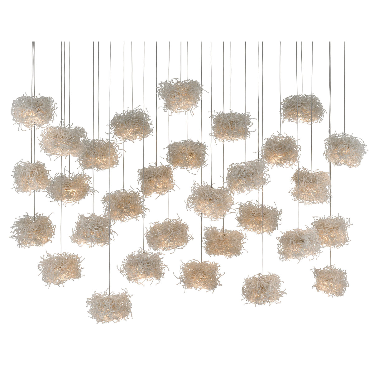 Birds Nest 30-Light Multi-Drop Pendant