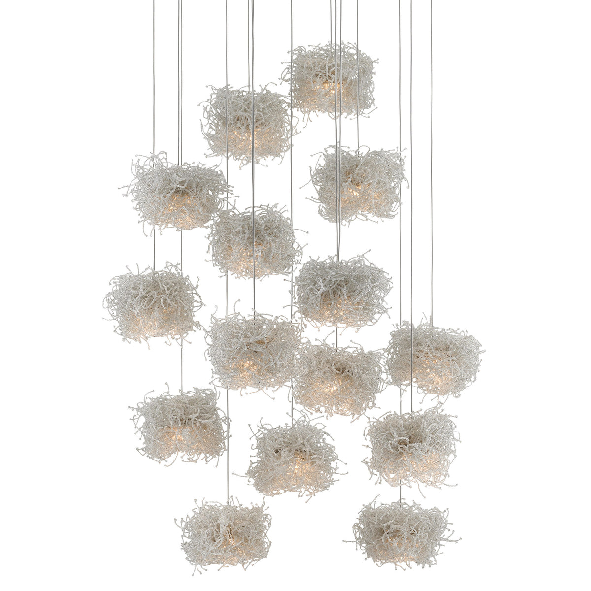 Birds Nest Round 15-Light Multi-Drop Pendant