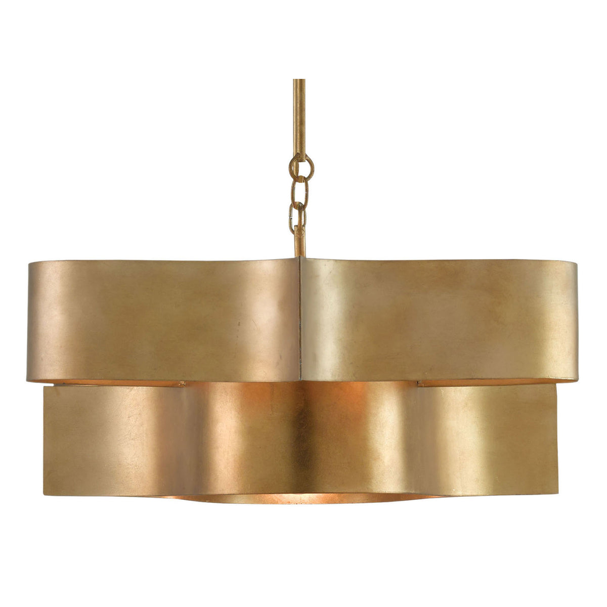 Grand Lotus Gold Oval Chandelier