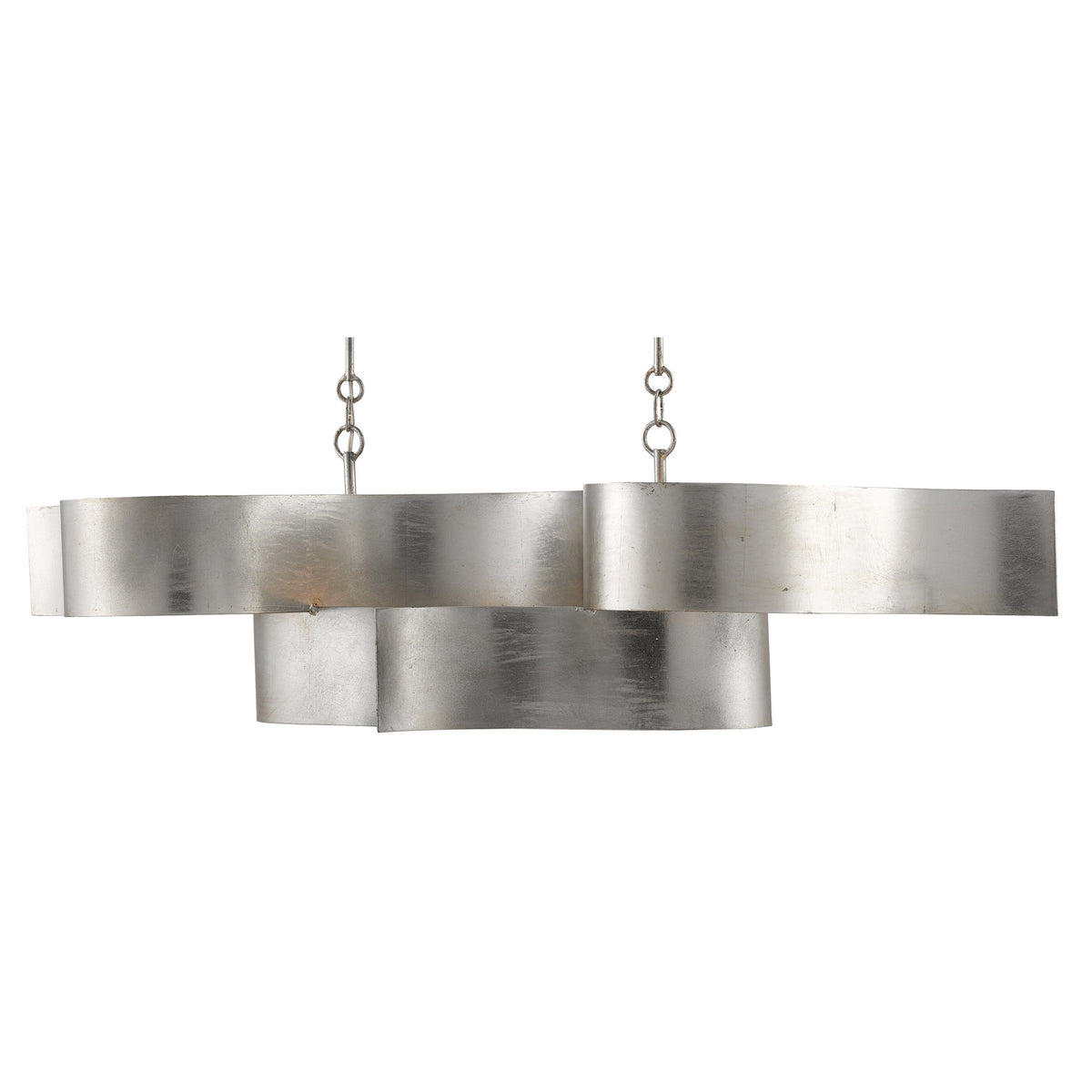 Grand Lotus Silver Oval Chandelier