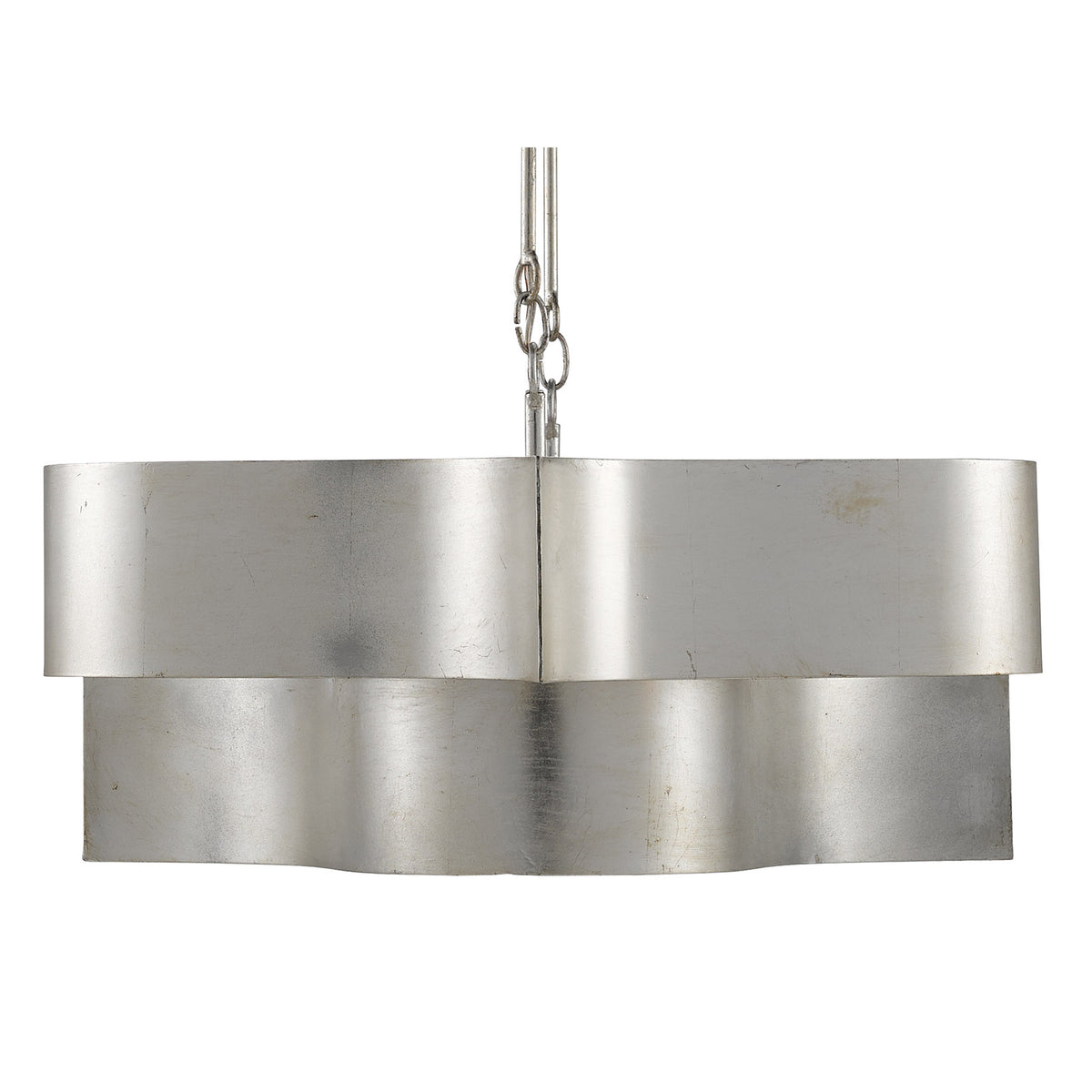 Grand Lotus Silver Oval Chandelier