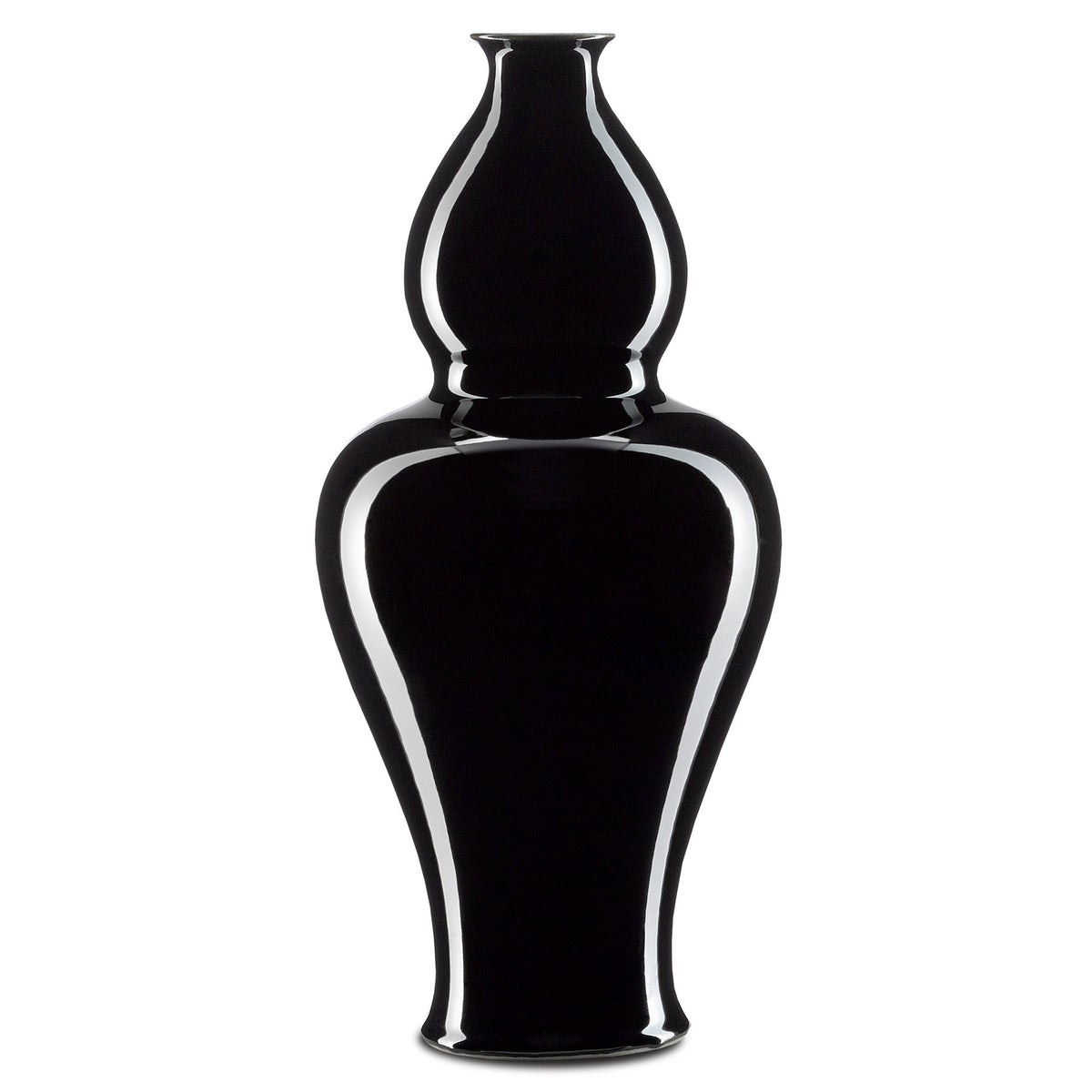 Imperial Black Small Elongated Double Gourd Vase