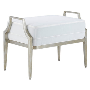 Torrey Muslin Silver Ottoman