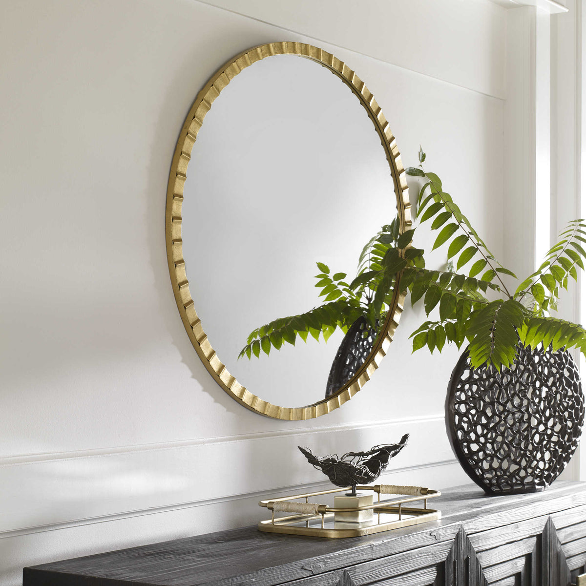 Dandridge Round Industrial Mirror