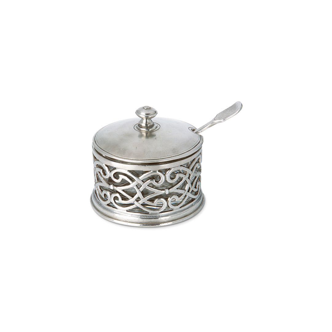 Cutwork Parmesan Dish with Spoon