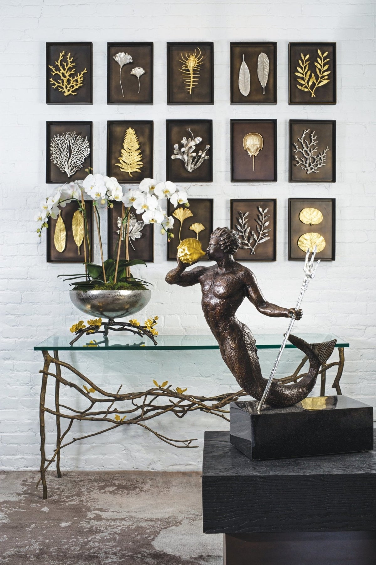 Ginkgo Leaf Shadow Box Antique Nickel
