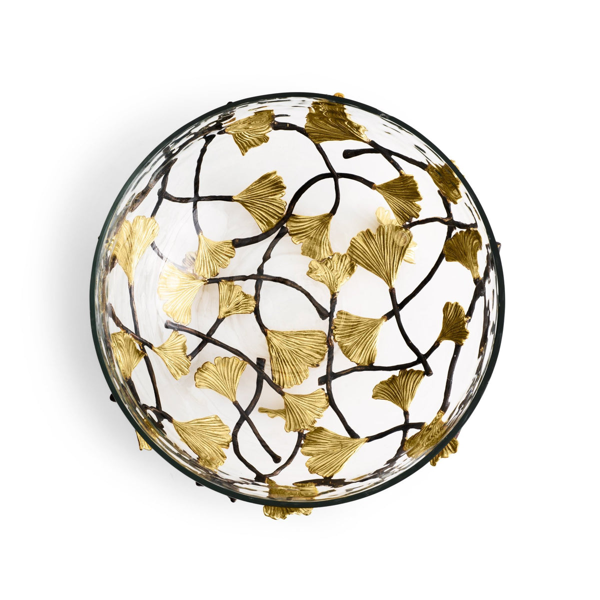 Golden Ginkgo Glass Bowl - Medium